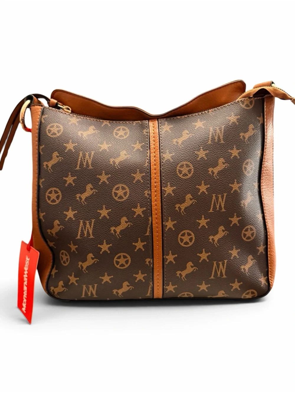 Montana West NWT Cognac 2-Tone Hobo Shoulder Bag & Crossbody w/Concealed Carry